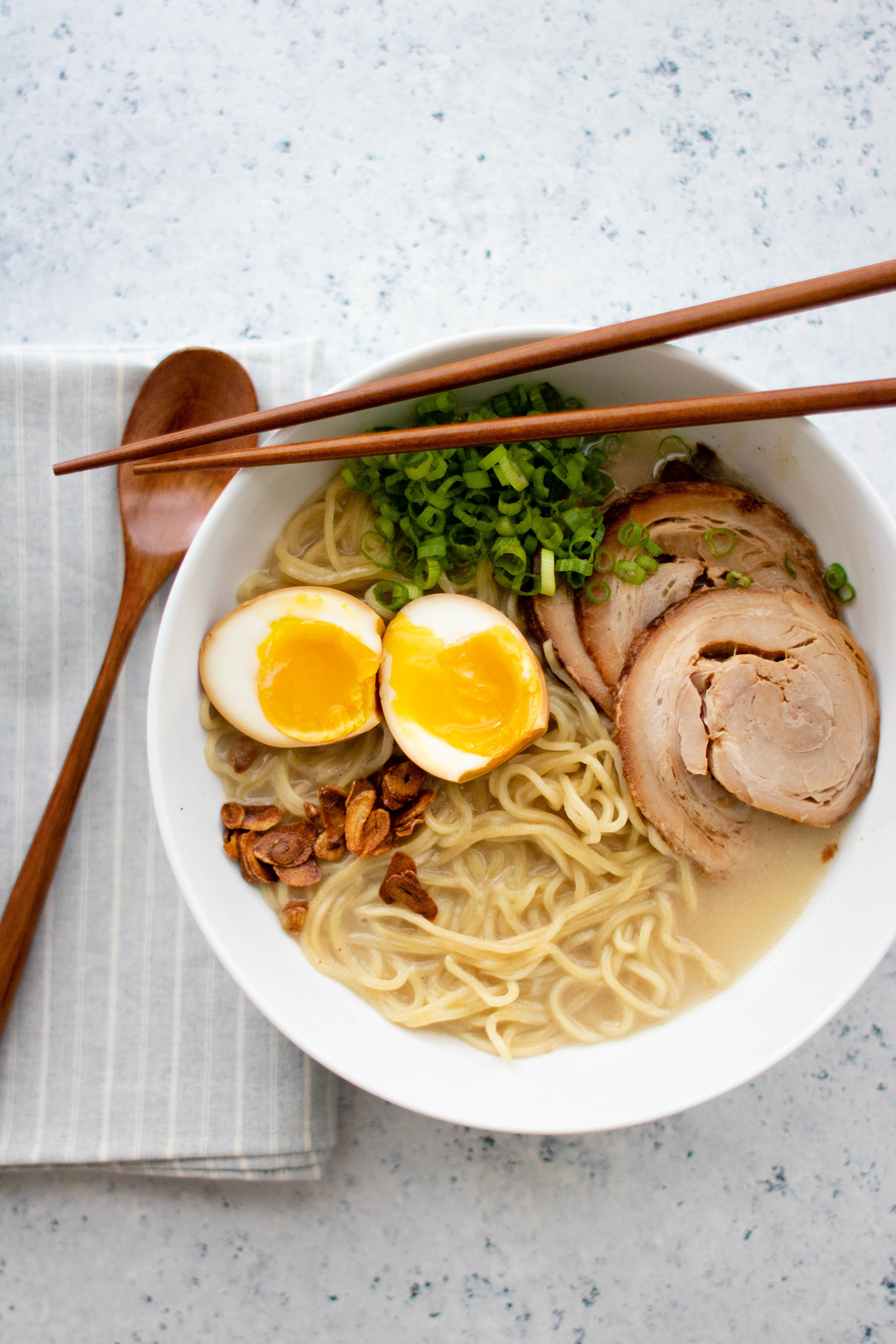 Tonkotsu Ramen with Pork Belly Chashu - The Burning Kitchen