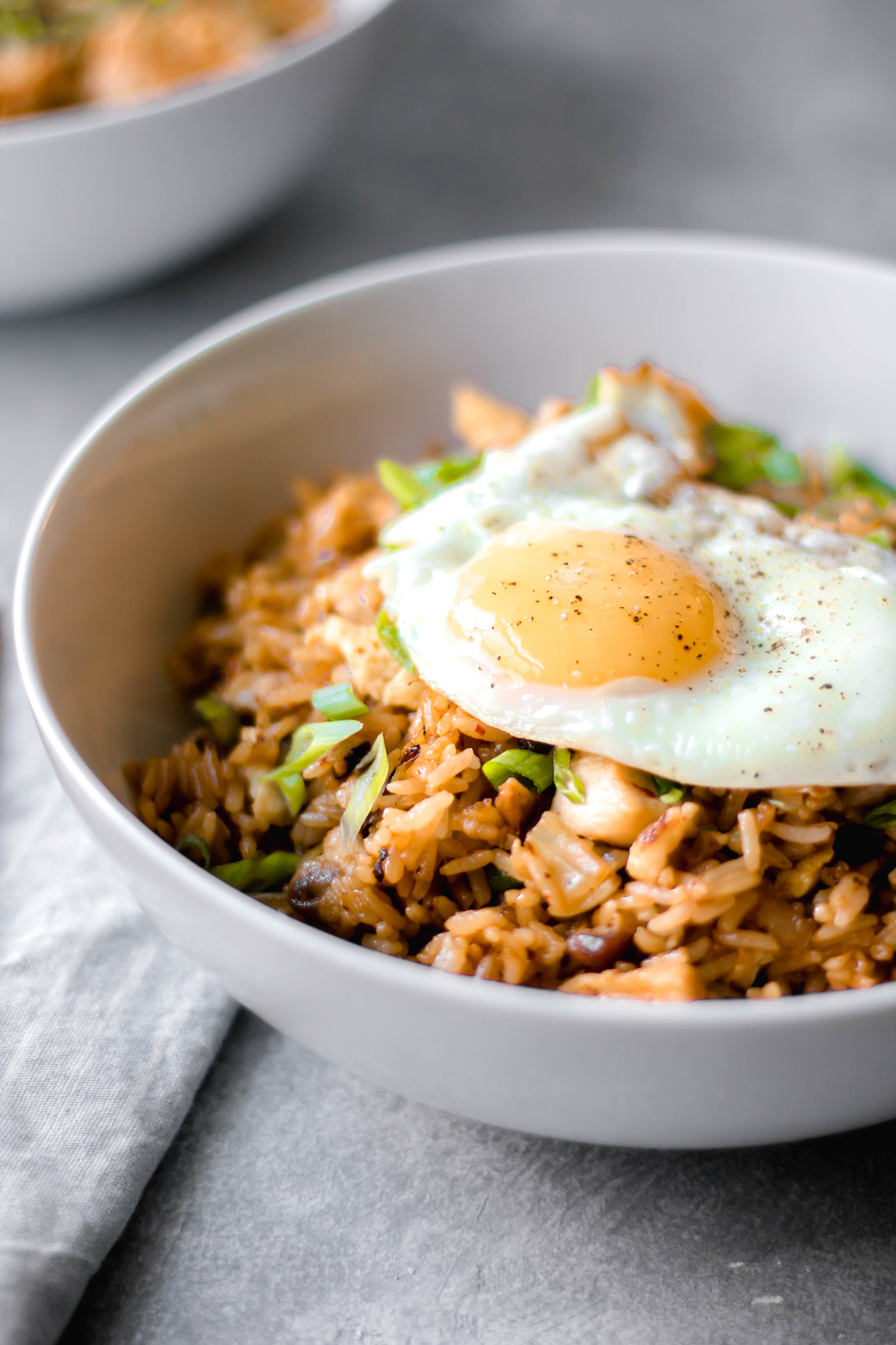 chicken and kimchi fried rice