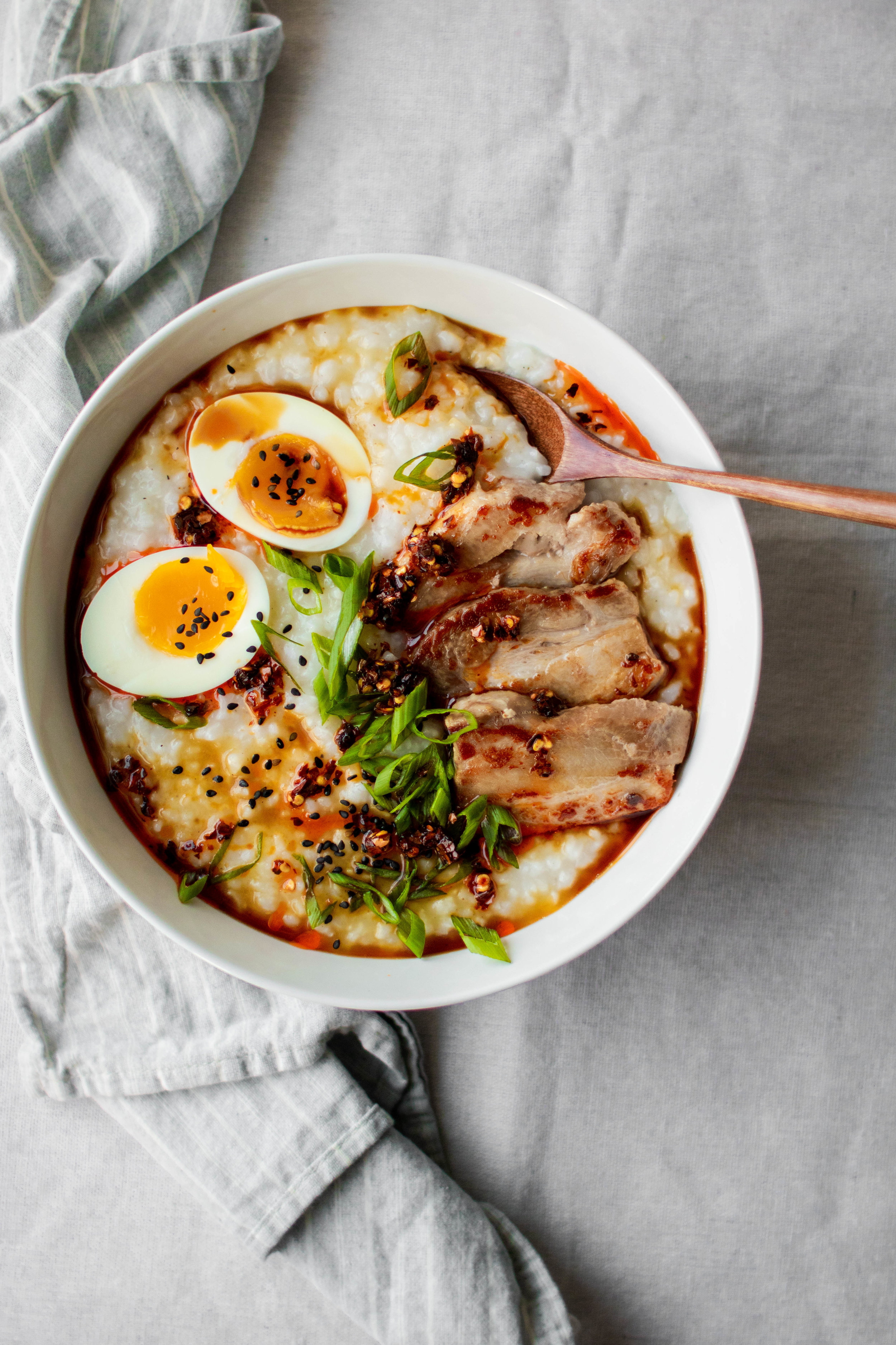 classic congee with pork belly