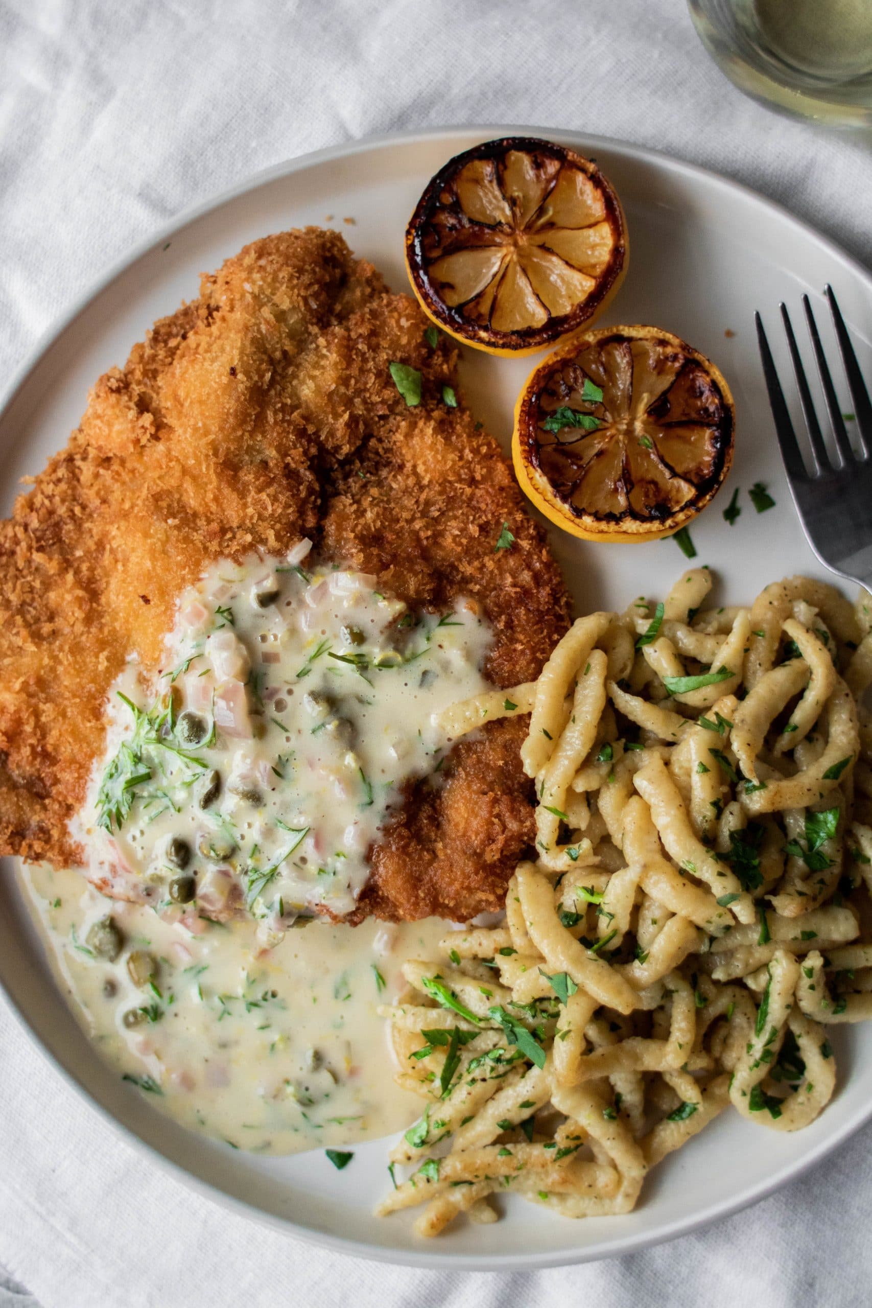 Wiener Schnitzel And Spaetzle