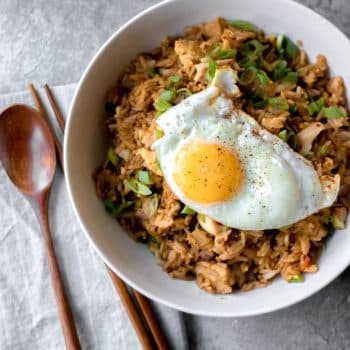 chicken and kimchi fried rice