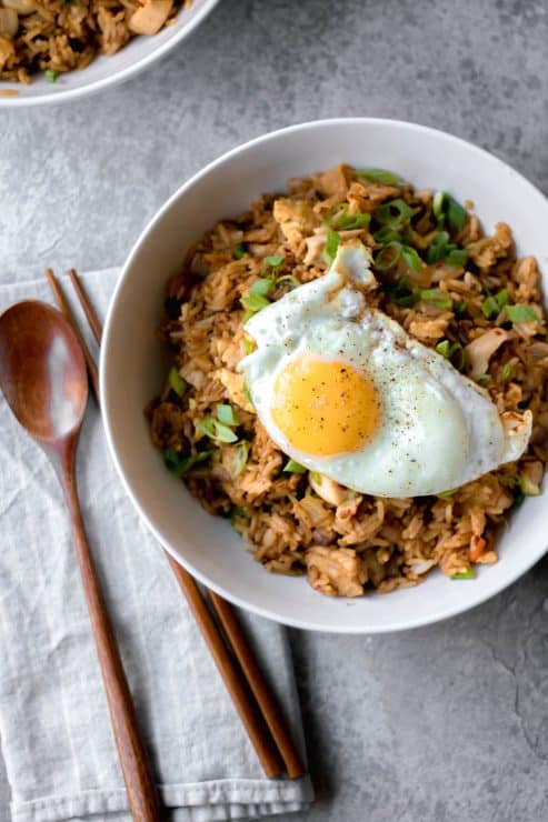 chicken and kimchi fried rice