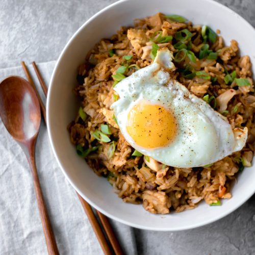 easy chicken and kimchi fried rice | So Much Food