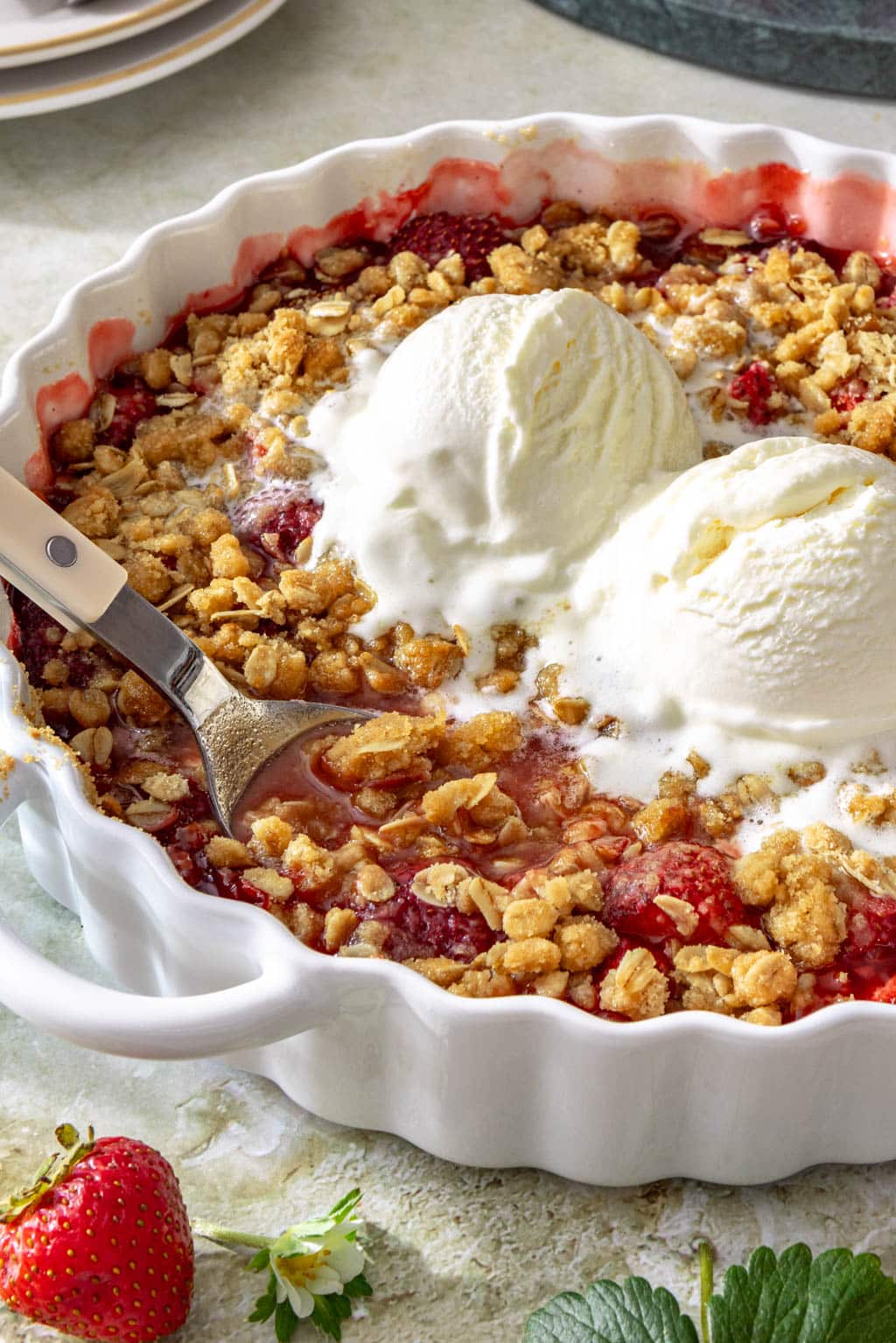 small batch strawberry crisp