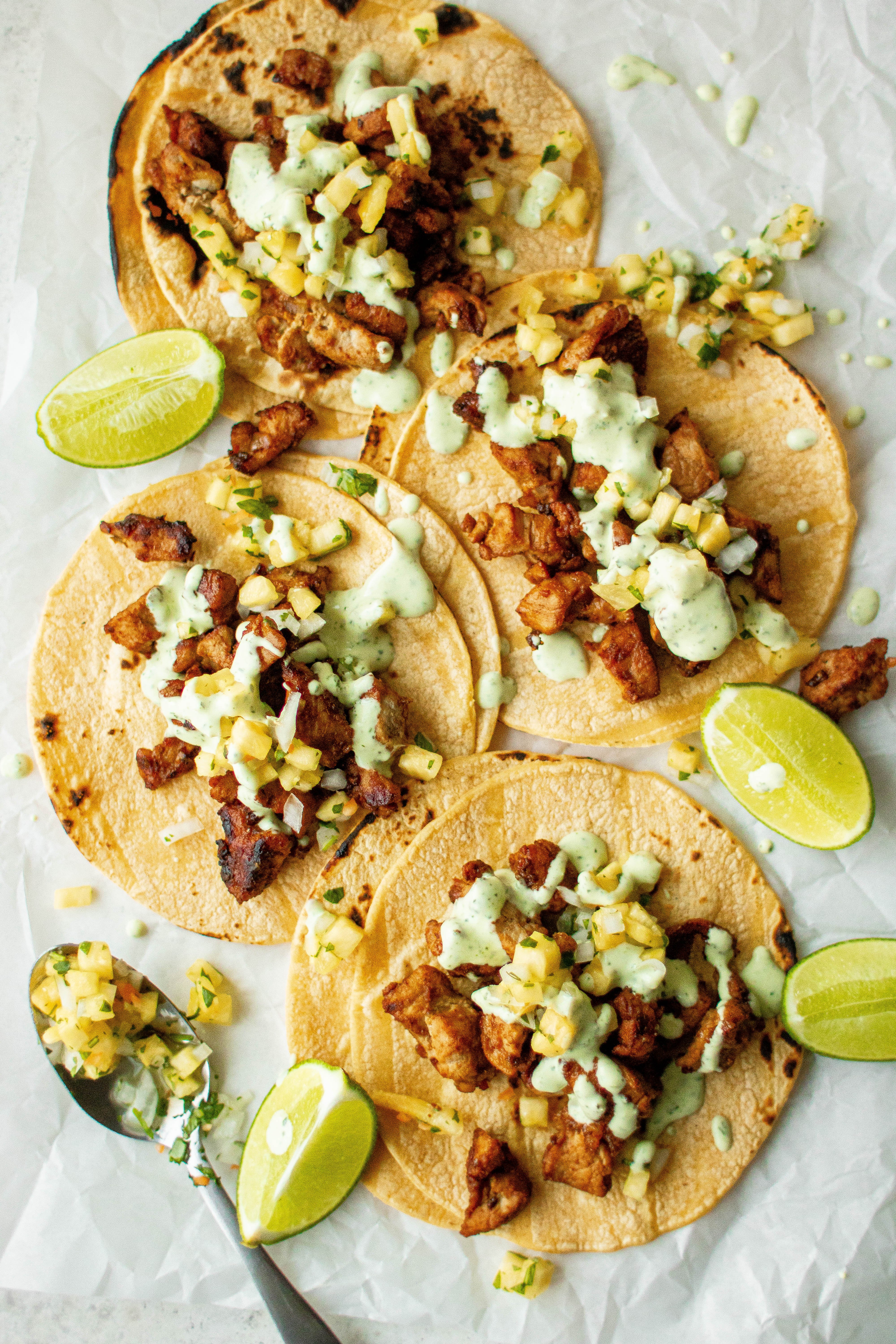 caramelized pork tacos