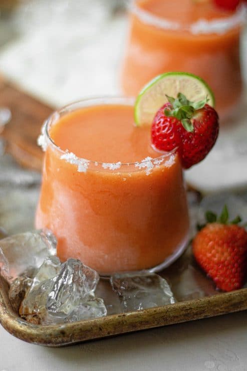 frozen strawberry mango margaritas