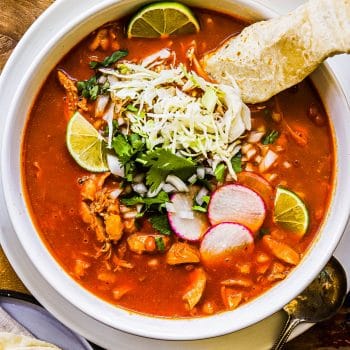 pozole rojo with chicken