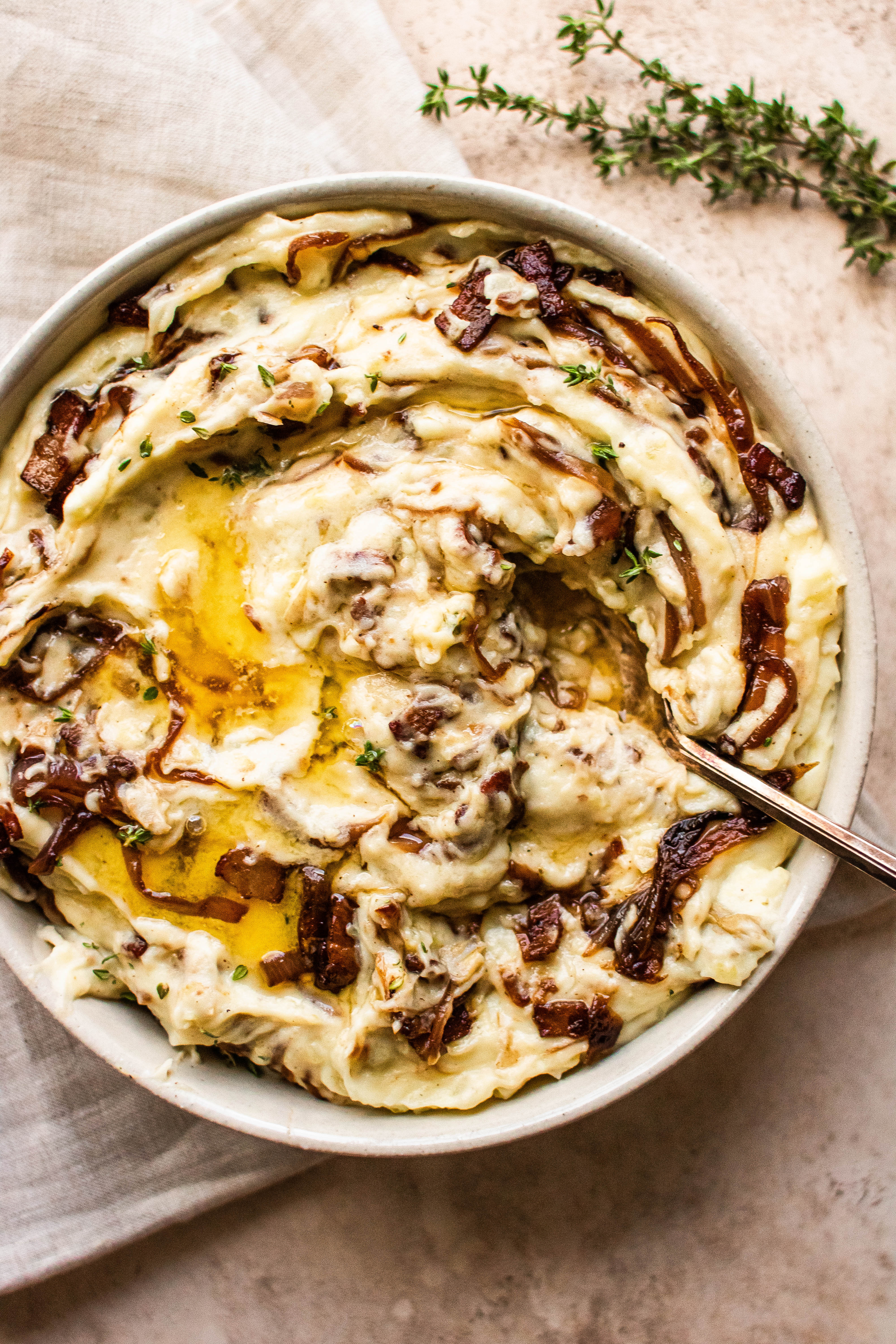 French Onion Smashed Potatoes - Give it Some Thyme