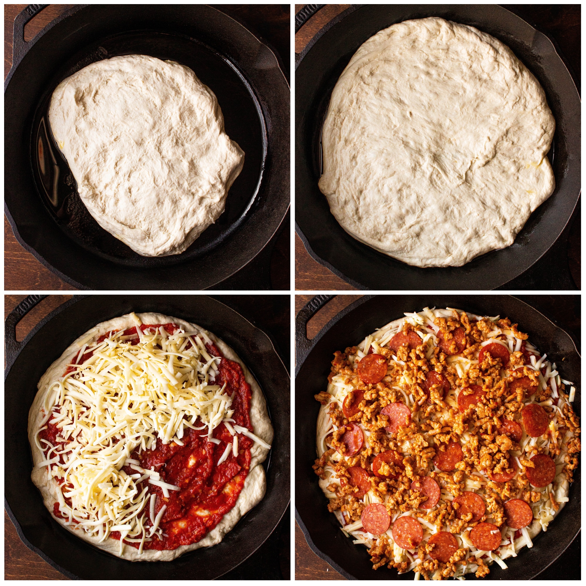 2 Ingredient Pizza Dough Cast Iron Skillet Pizza - Sweet Savant