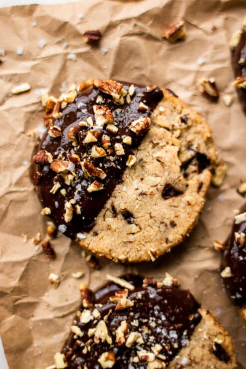 Slice and bake chocolate pecan cookies
