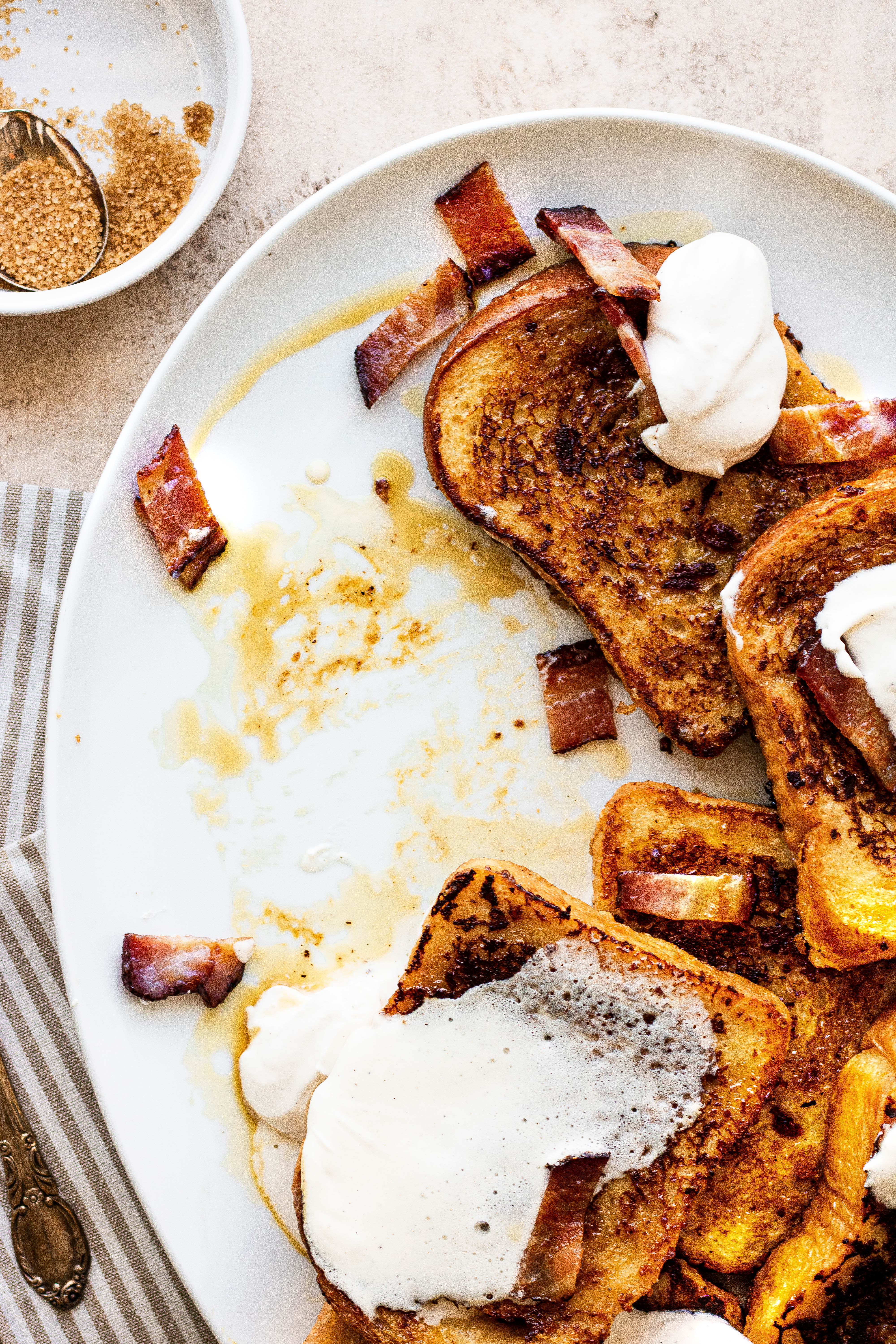 Overnight Maple Bacon Baked French Toast - Don't Sweat The Recipe