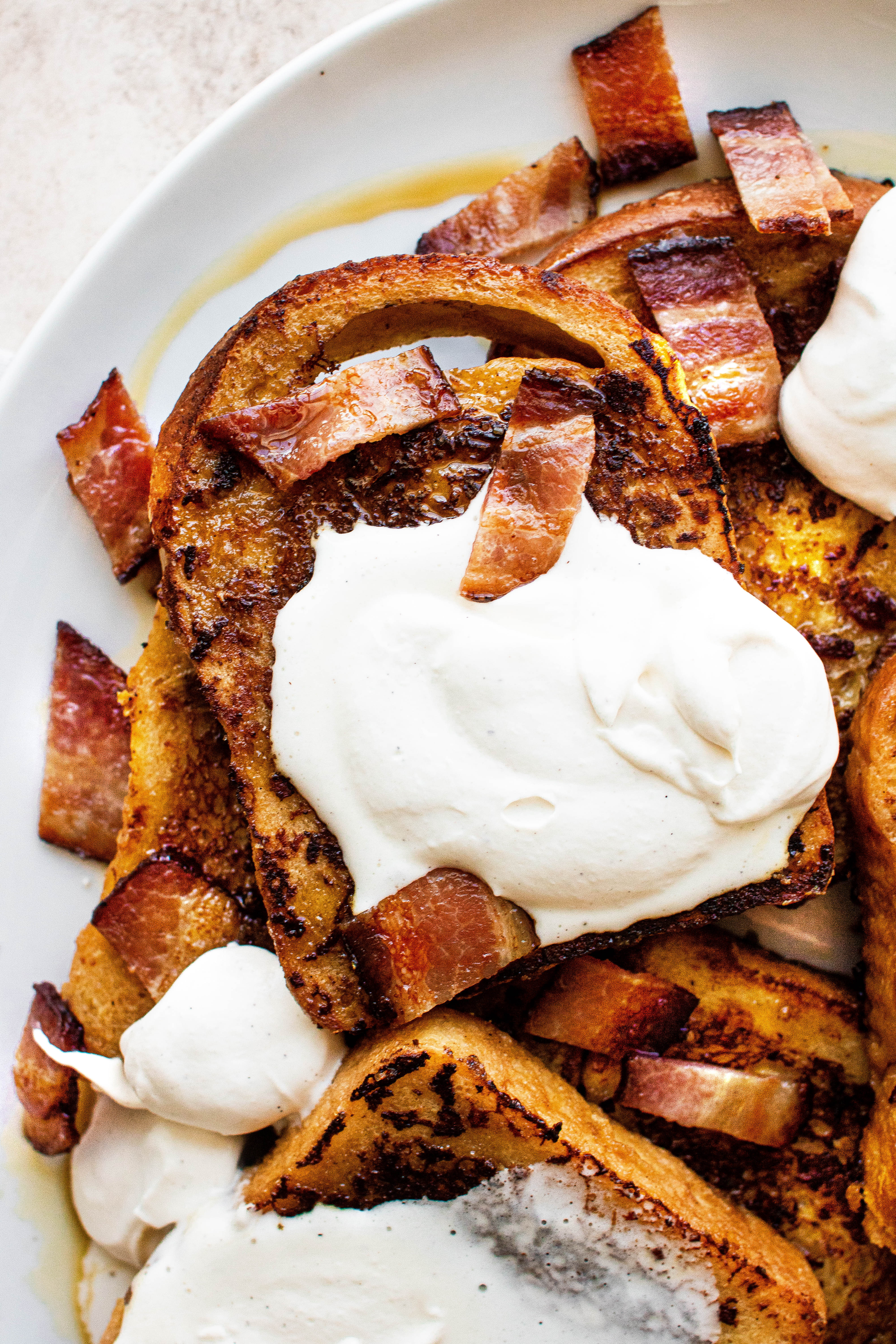 Overnight Maple Bacon Baked French Toast - Don't Sweat The Recipe