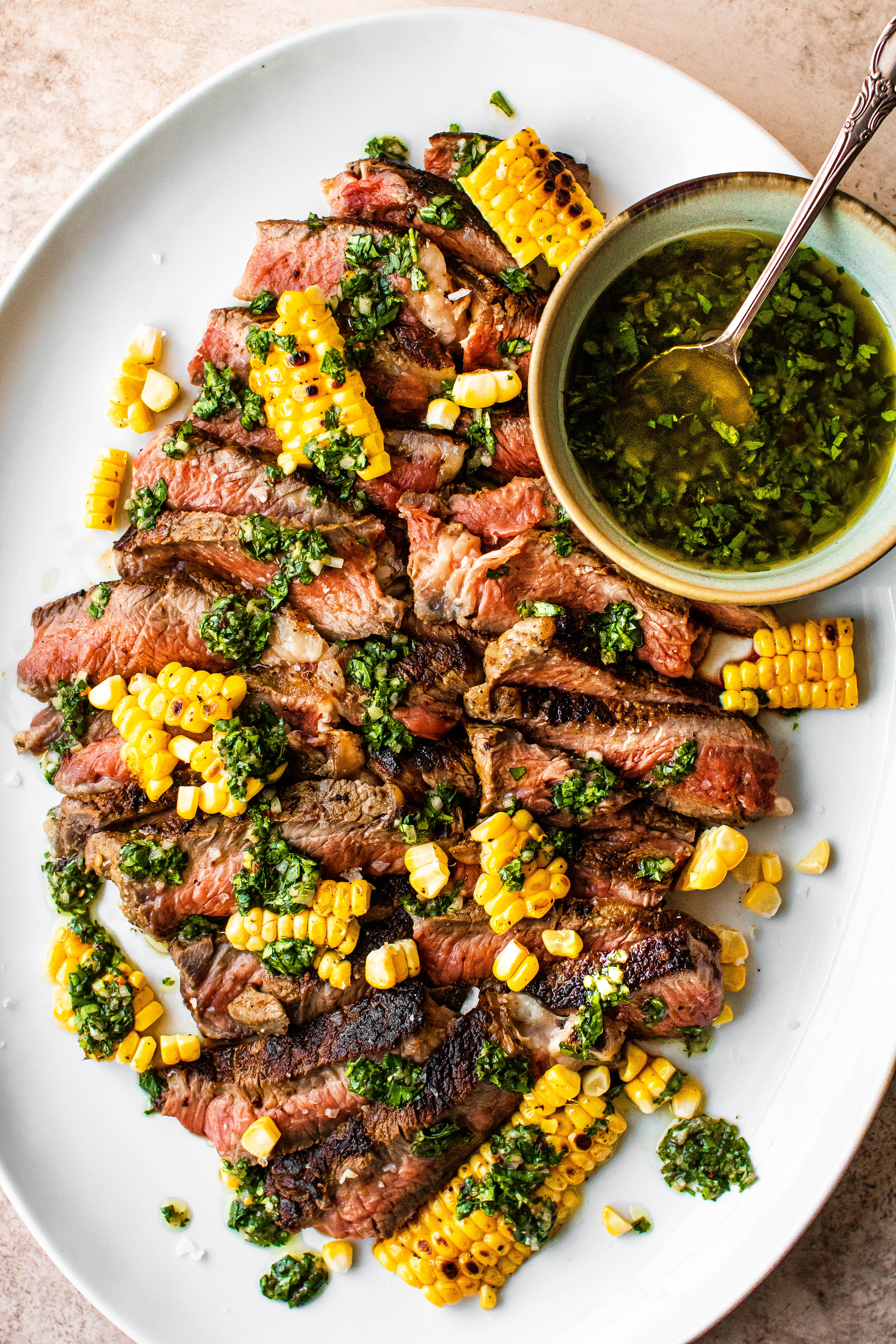 Grilled Ribeye with Chimichurri Sauce