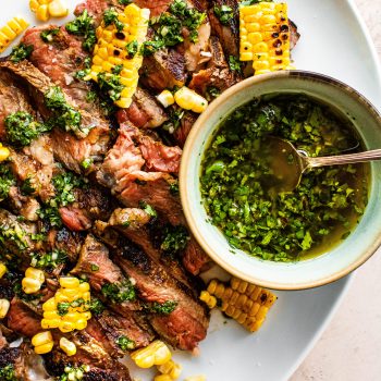 grilled ribeye with chimichurri