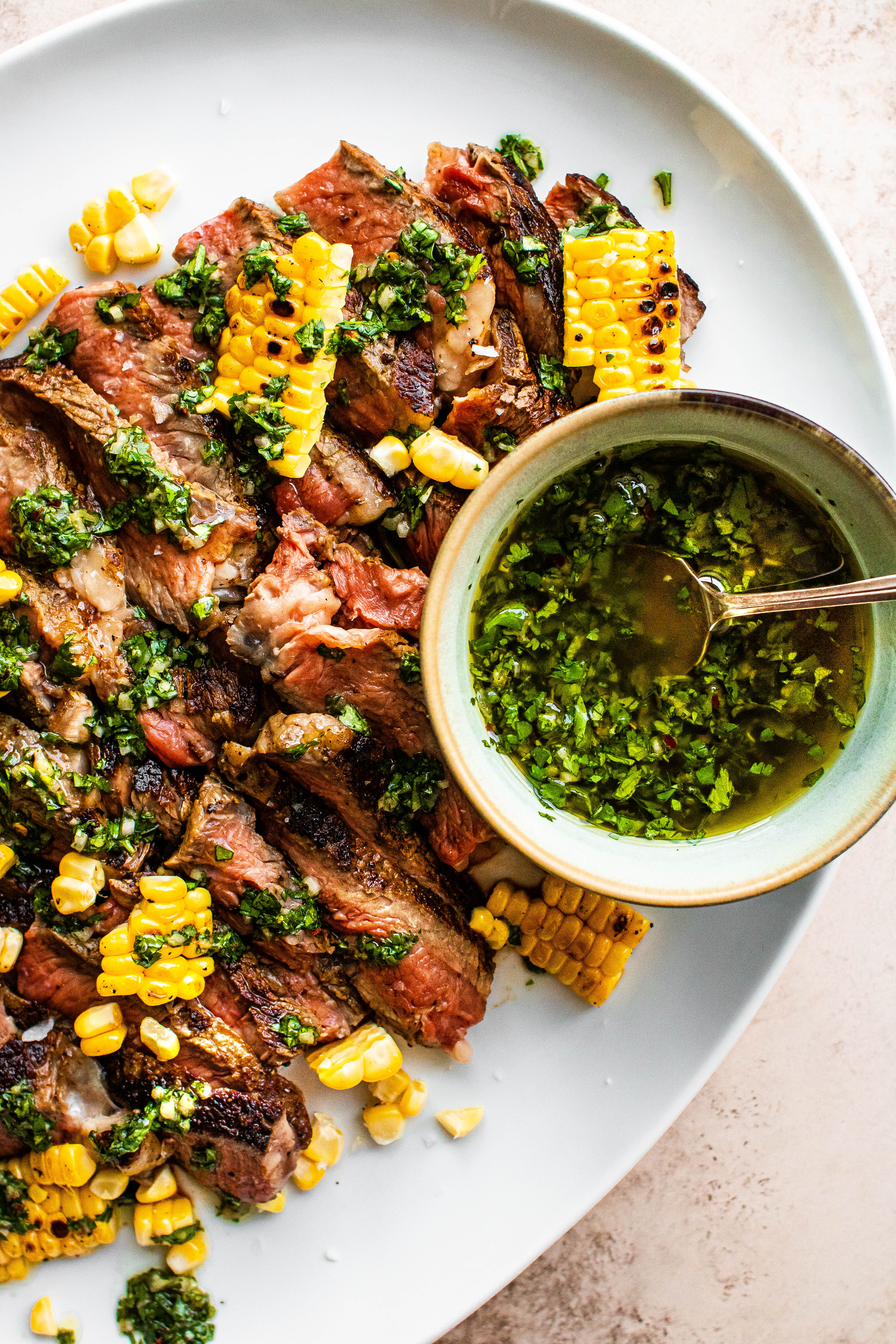 grilled ribeye with chimichurri