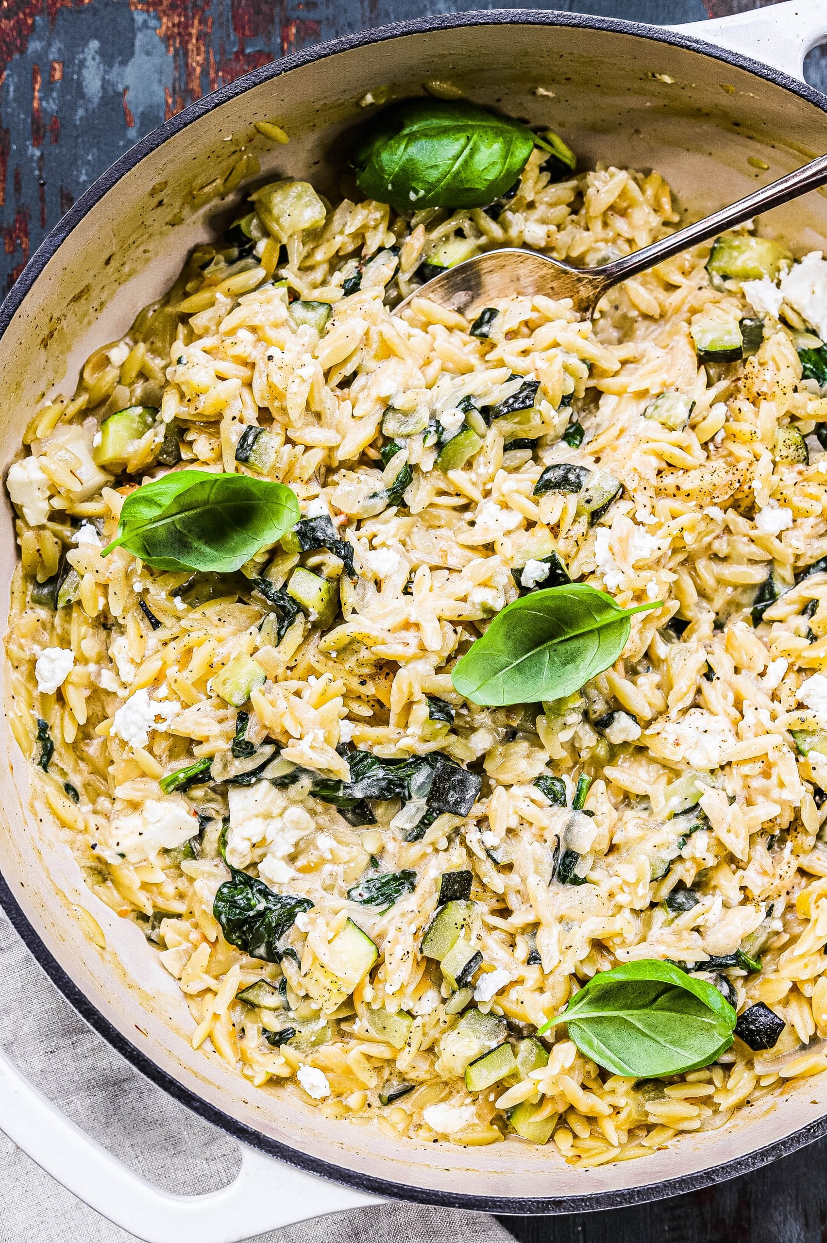spinach and feta orzo