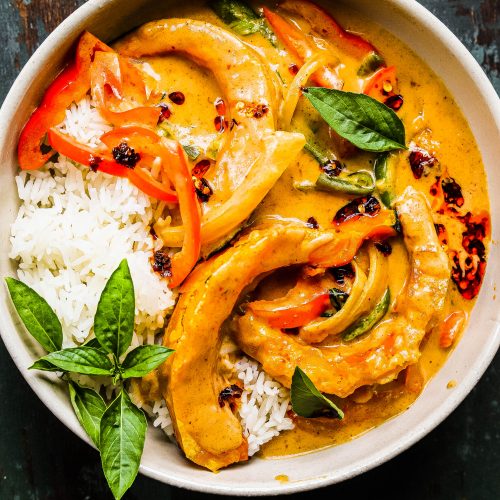 Thai red curry store with pumpkin