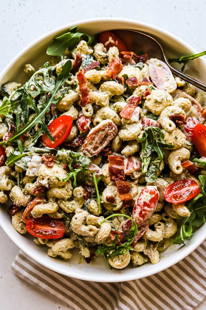 creamy pesto pasta salad