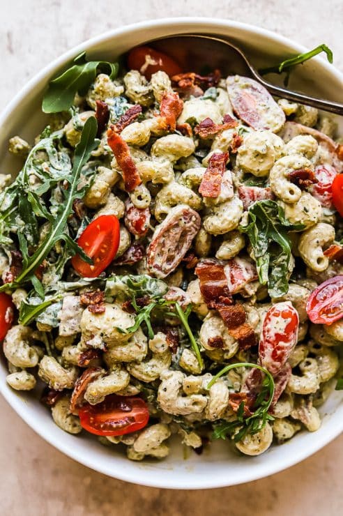 creamy pesto pasta salad