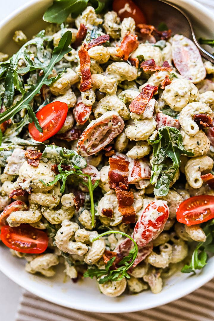 creamy pesto pasta salad