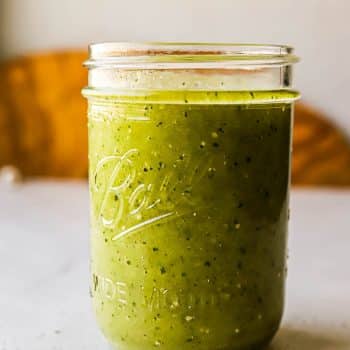 salsa verde in a jar