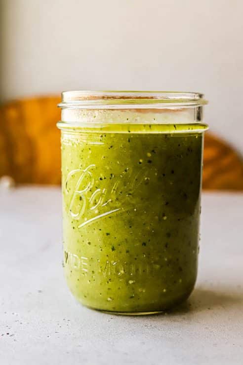 salsa verde in a jar