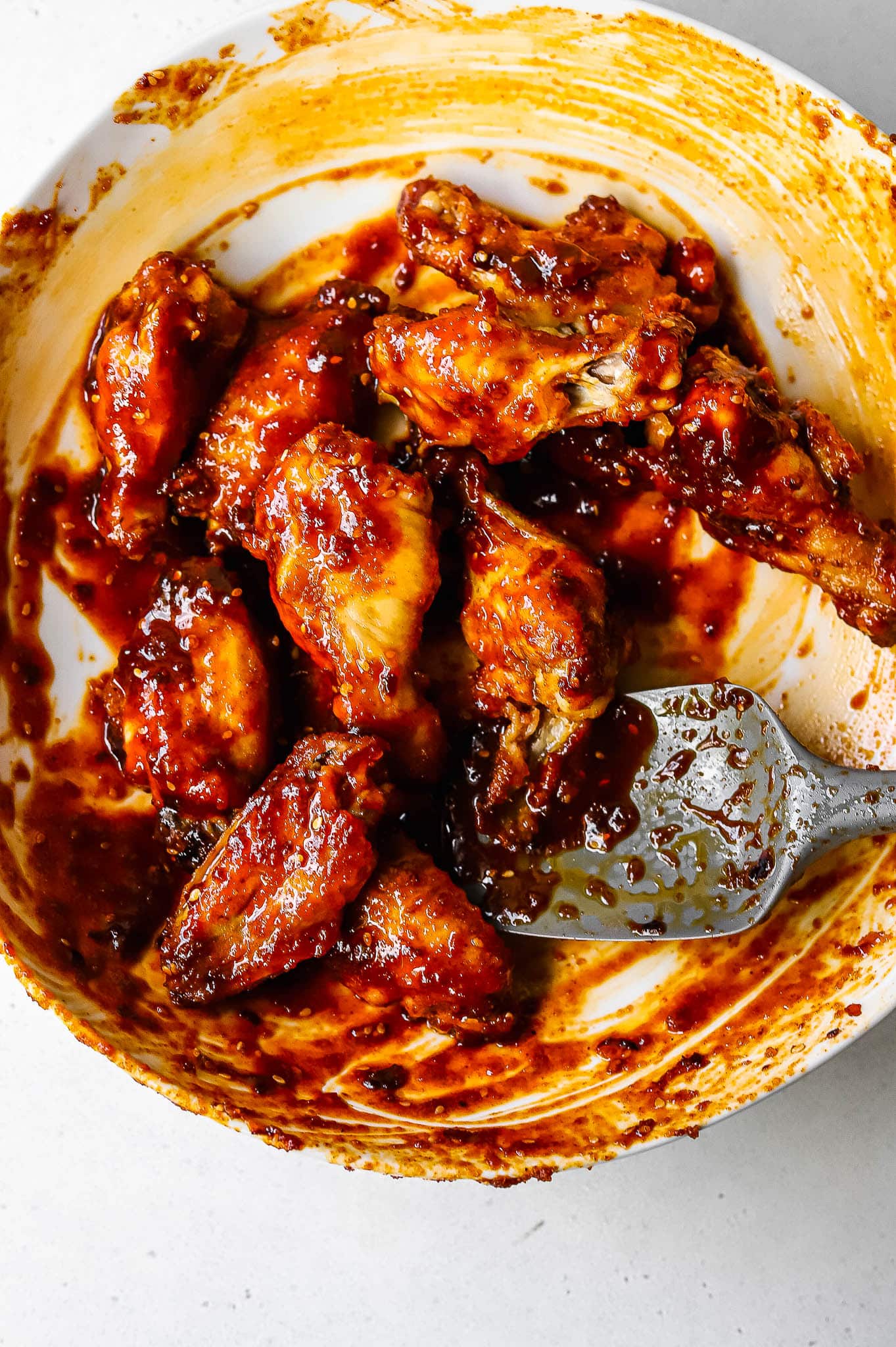 wings tossed in sauce