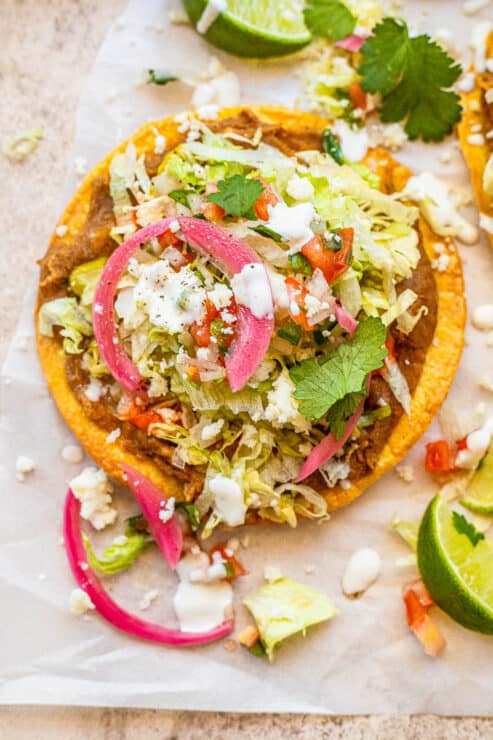 bean and cheese tostadas - Easy Vegetarian Dinner Recipes