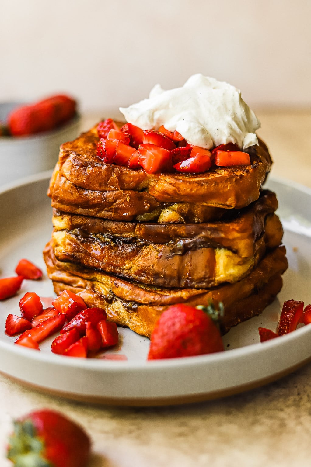 Sheet pan french toast with whipped lemon ricotta and juicy