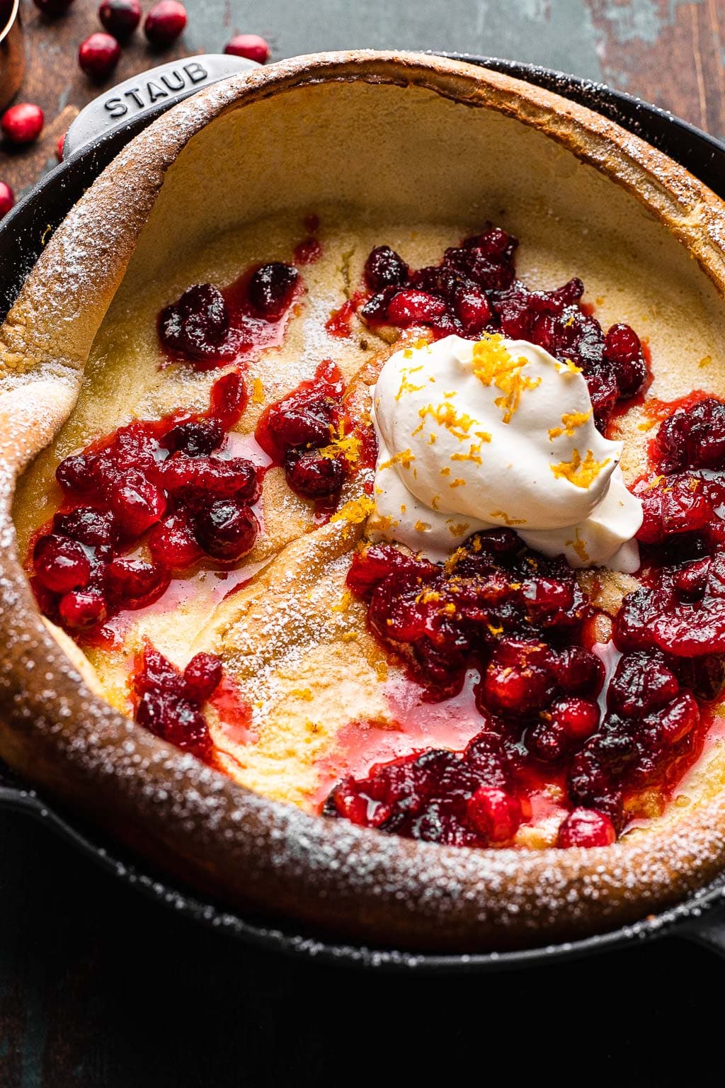 Dutch Baby with Cranberry Compote