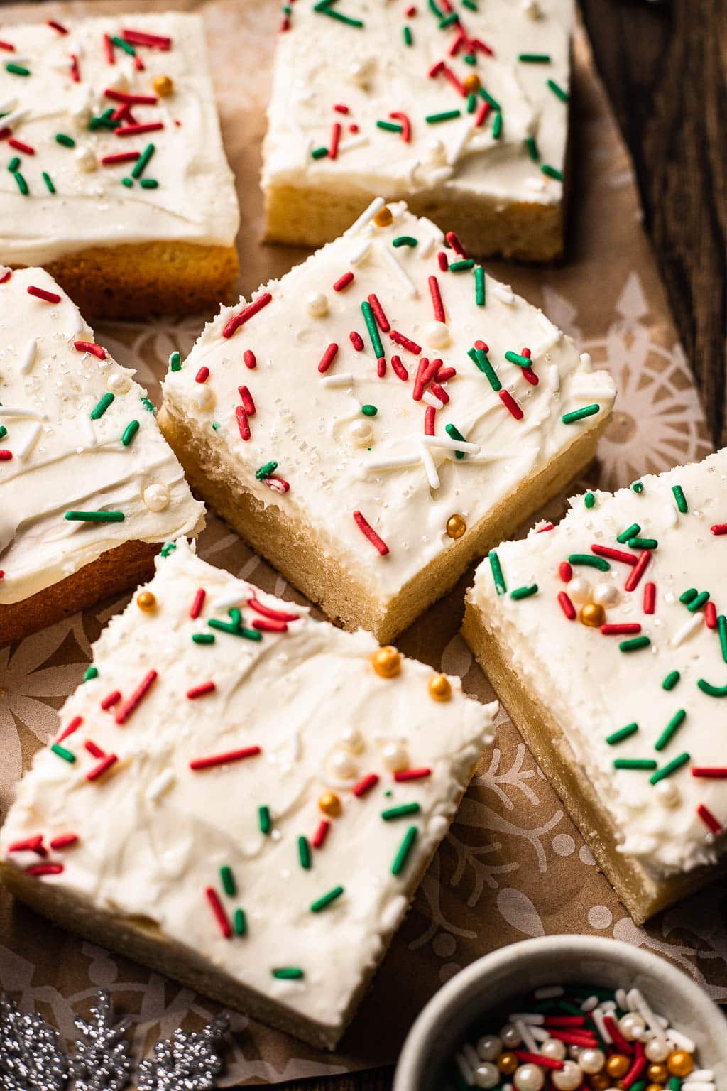 Christmas sugar cookie bars