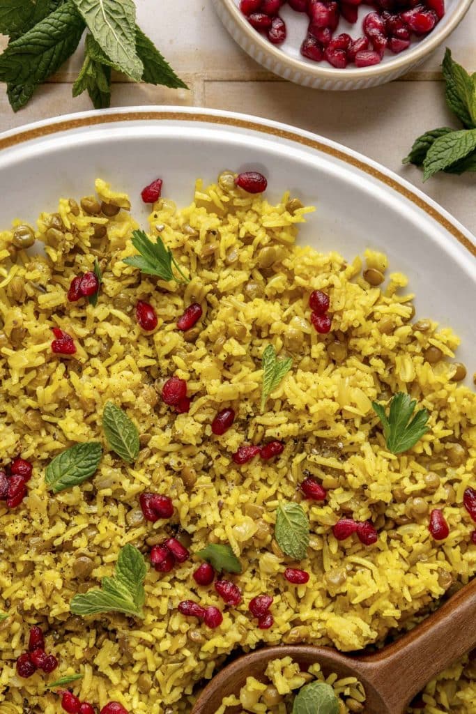 Lentil Rice Pilaf (Middle Eastern Mujadara) | So Much Food