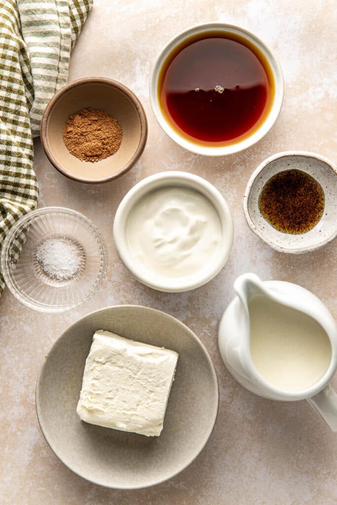Ingredients for stabilized whipped cream topping. 