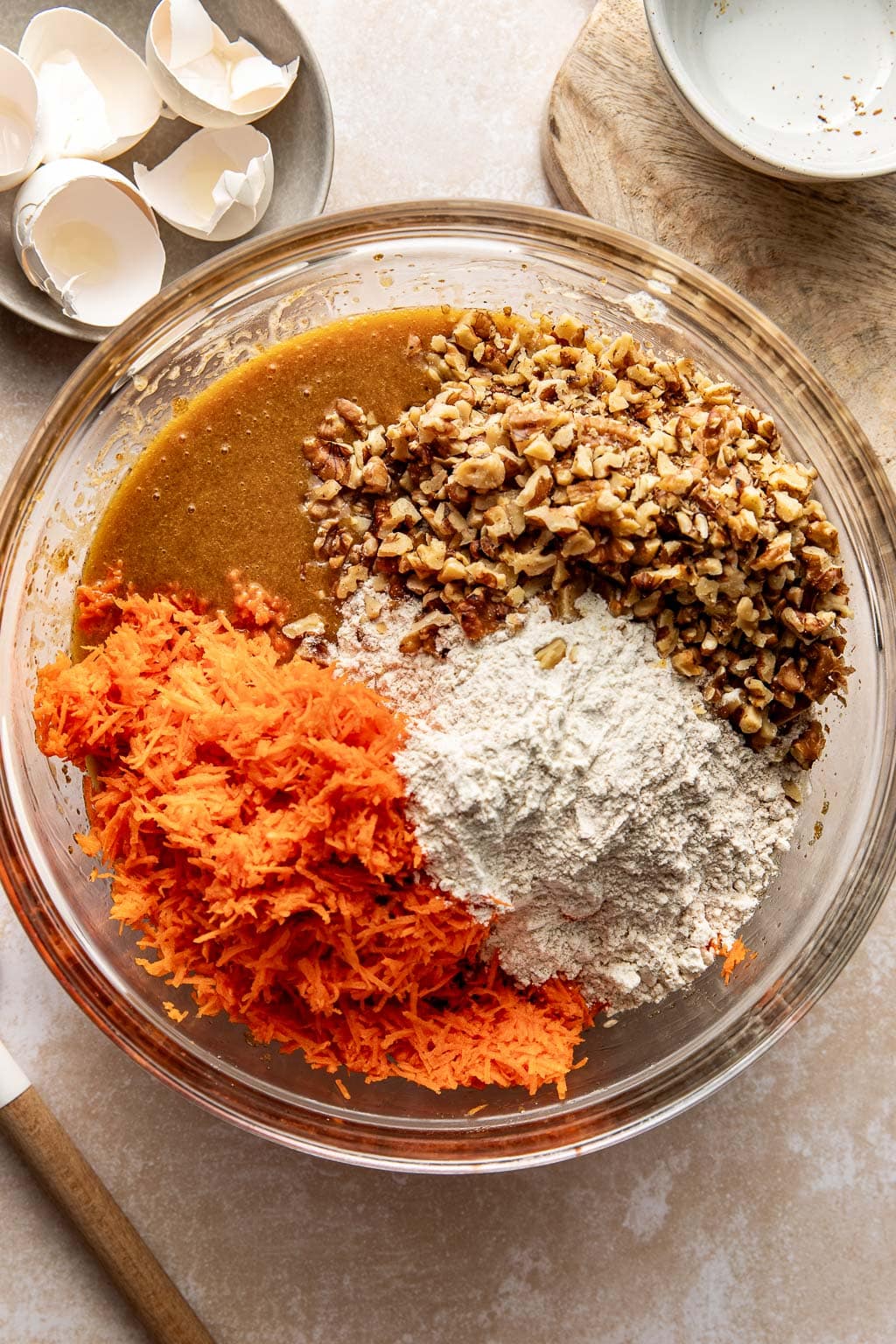 carrot cake batter before folding in the dry ingredients.