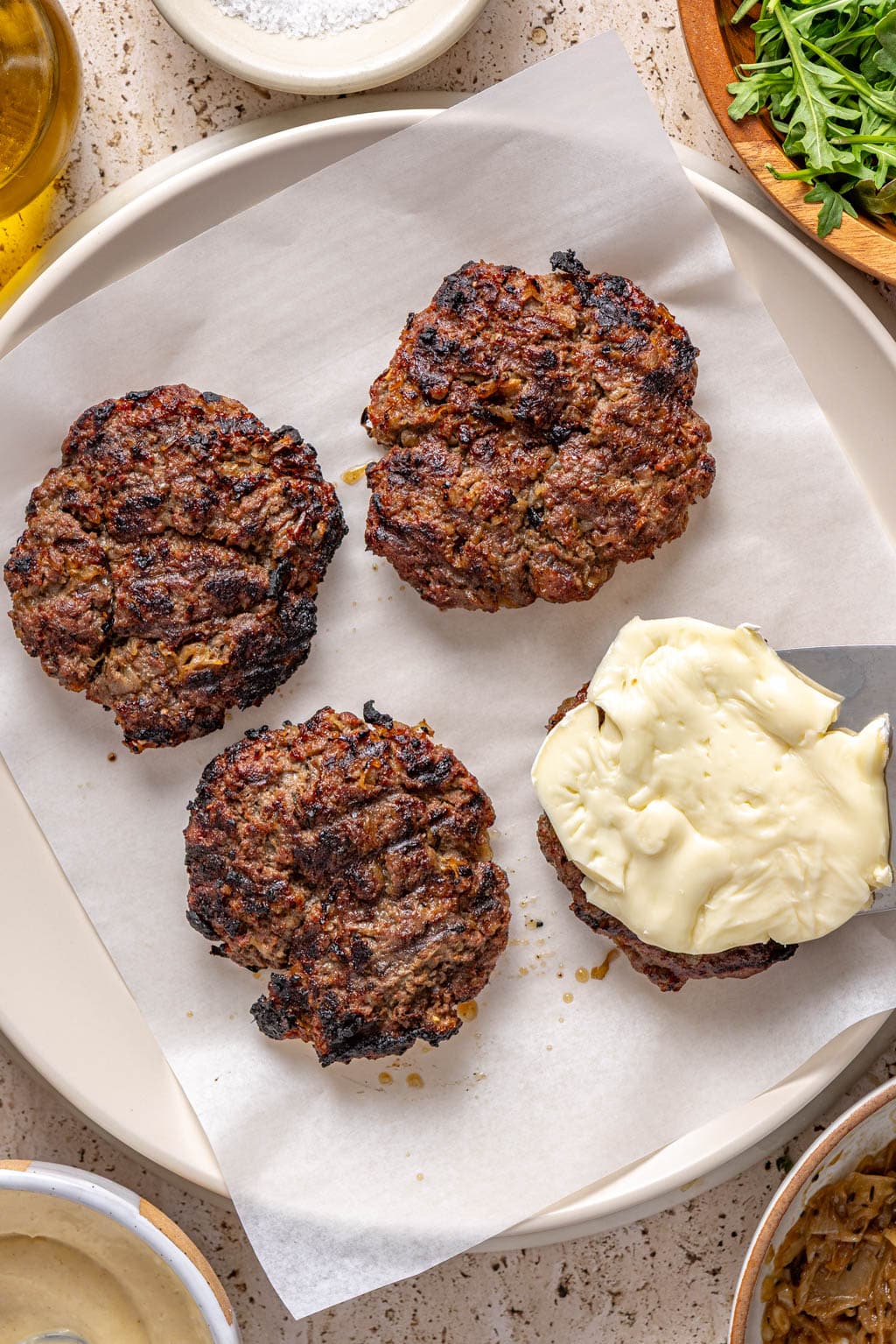 burgers after grilling, before assembling