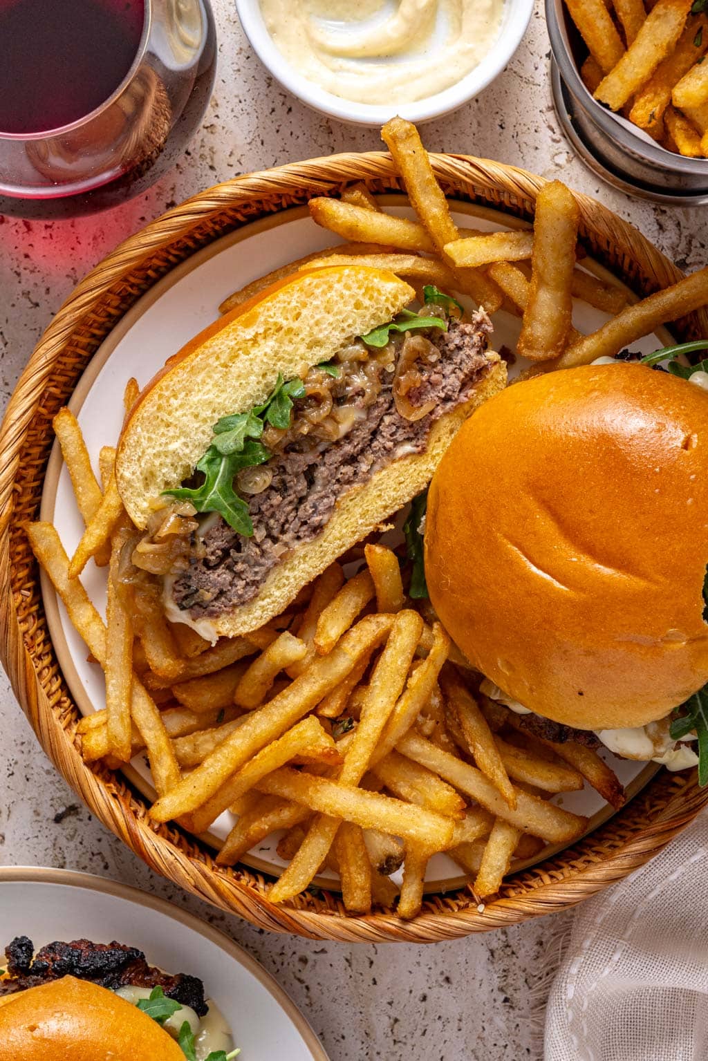 french onion burgers