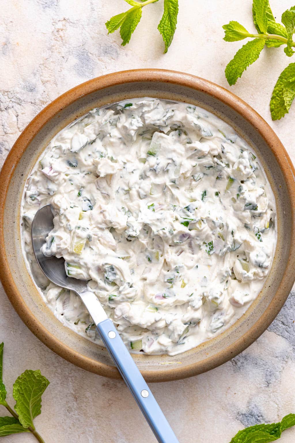 cucumber-yogurt chutney in a small bowl