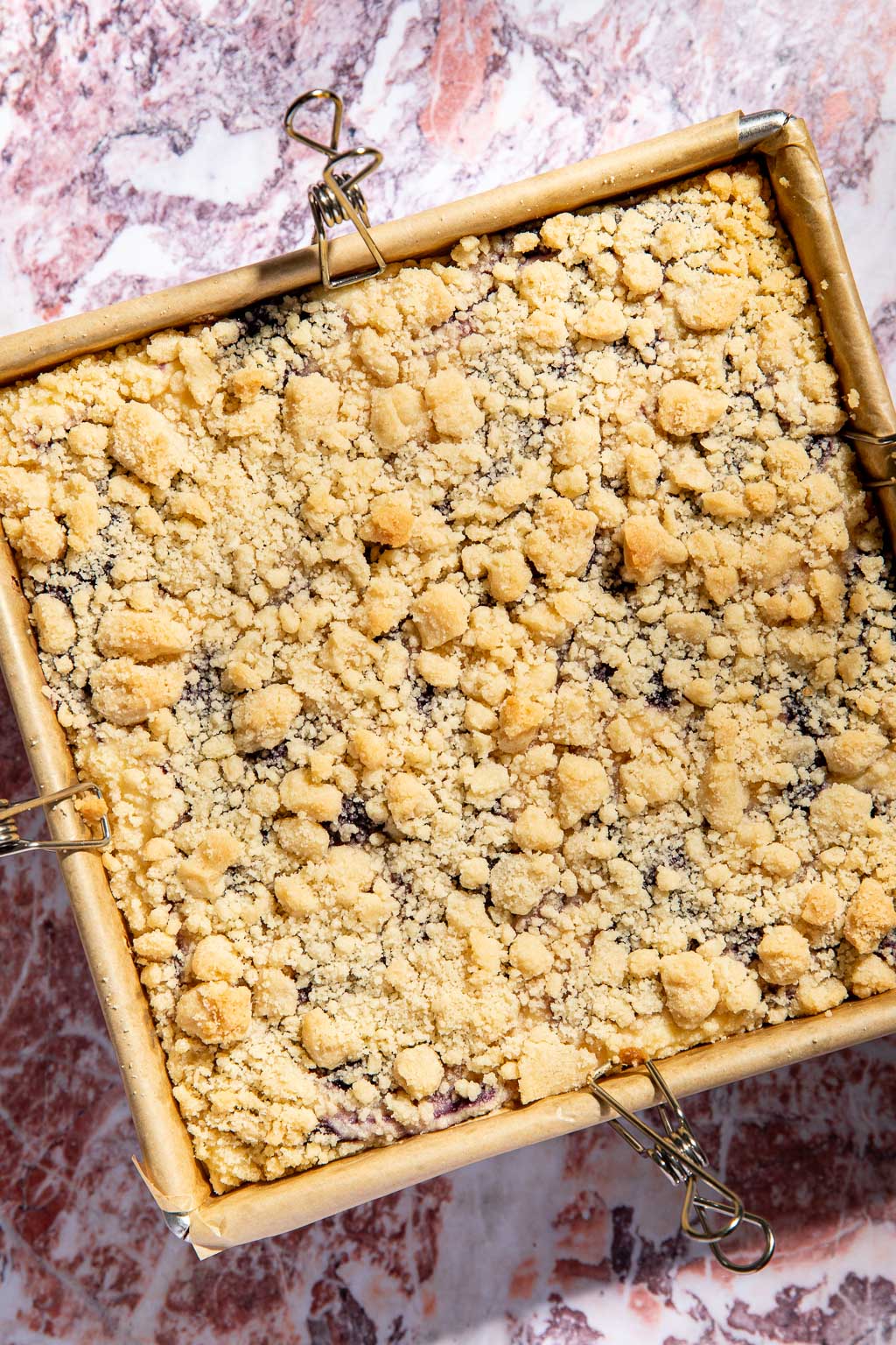 cheesecake bars after baking
