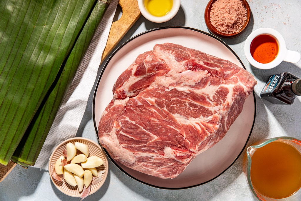 kalua pork ingredients laid out