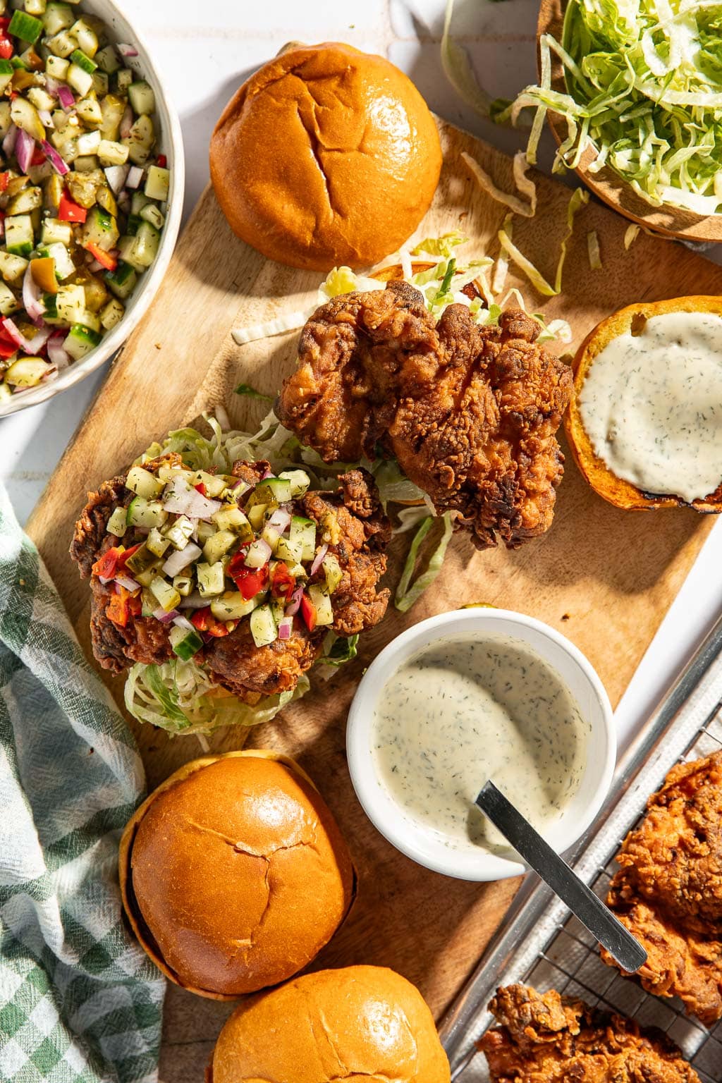pickle-brined fried chicken sandwiches