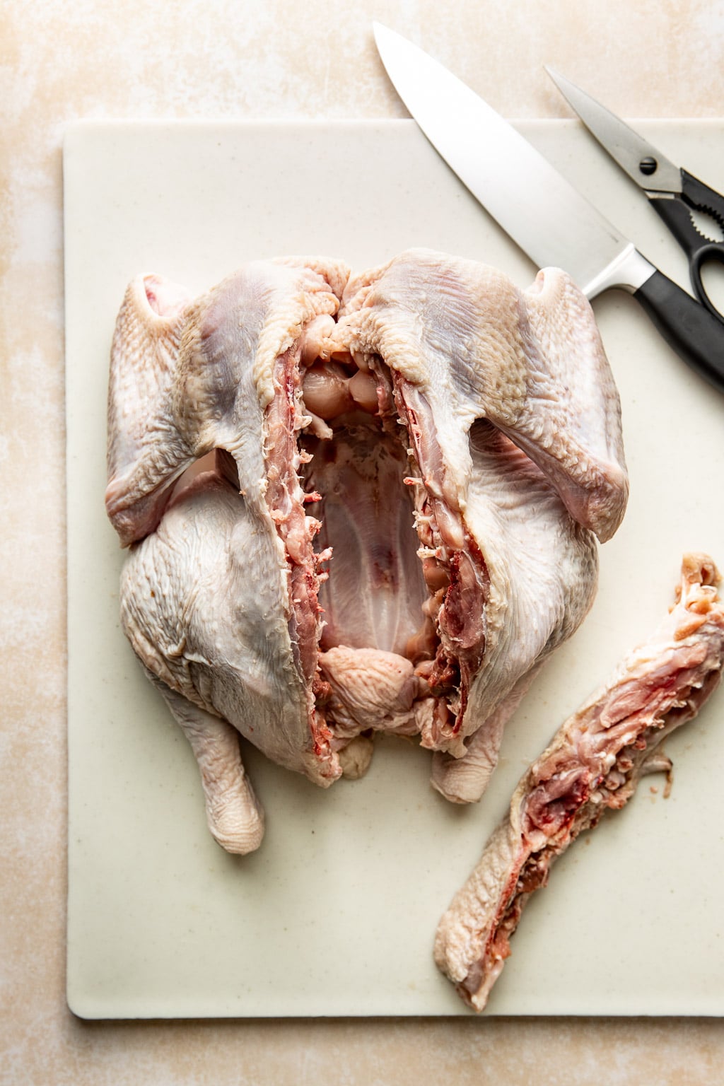 a turkey with its backbone removed