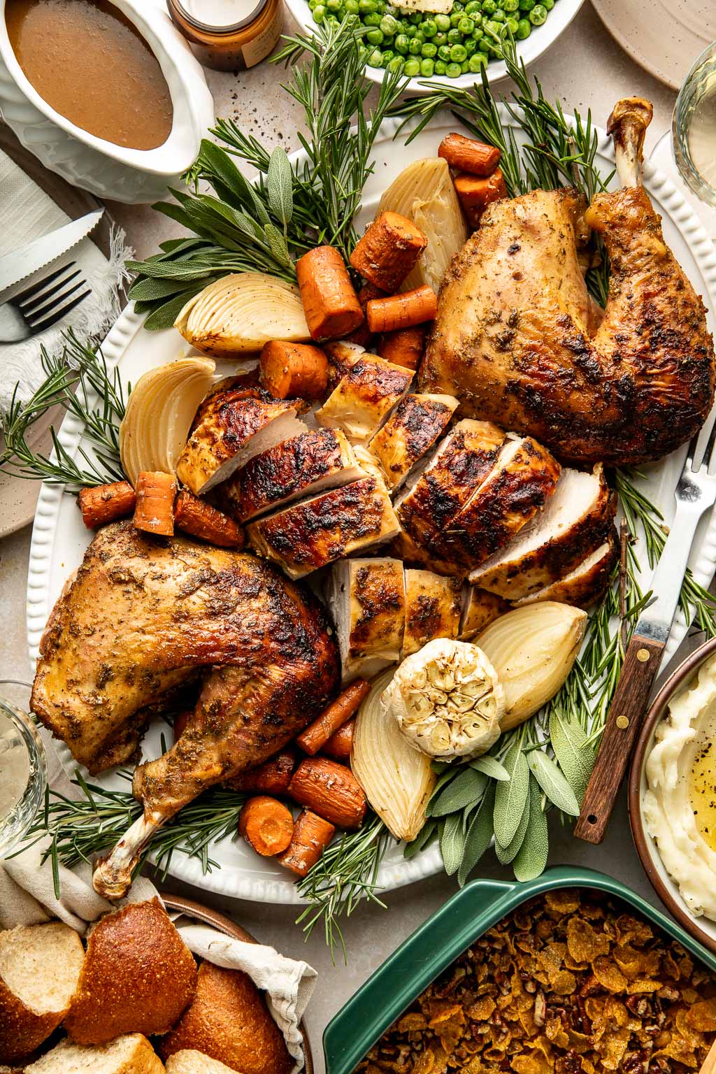 herby mayo rubbed turkey