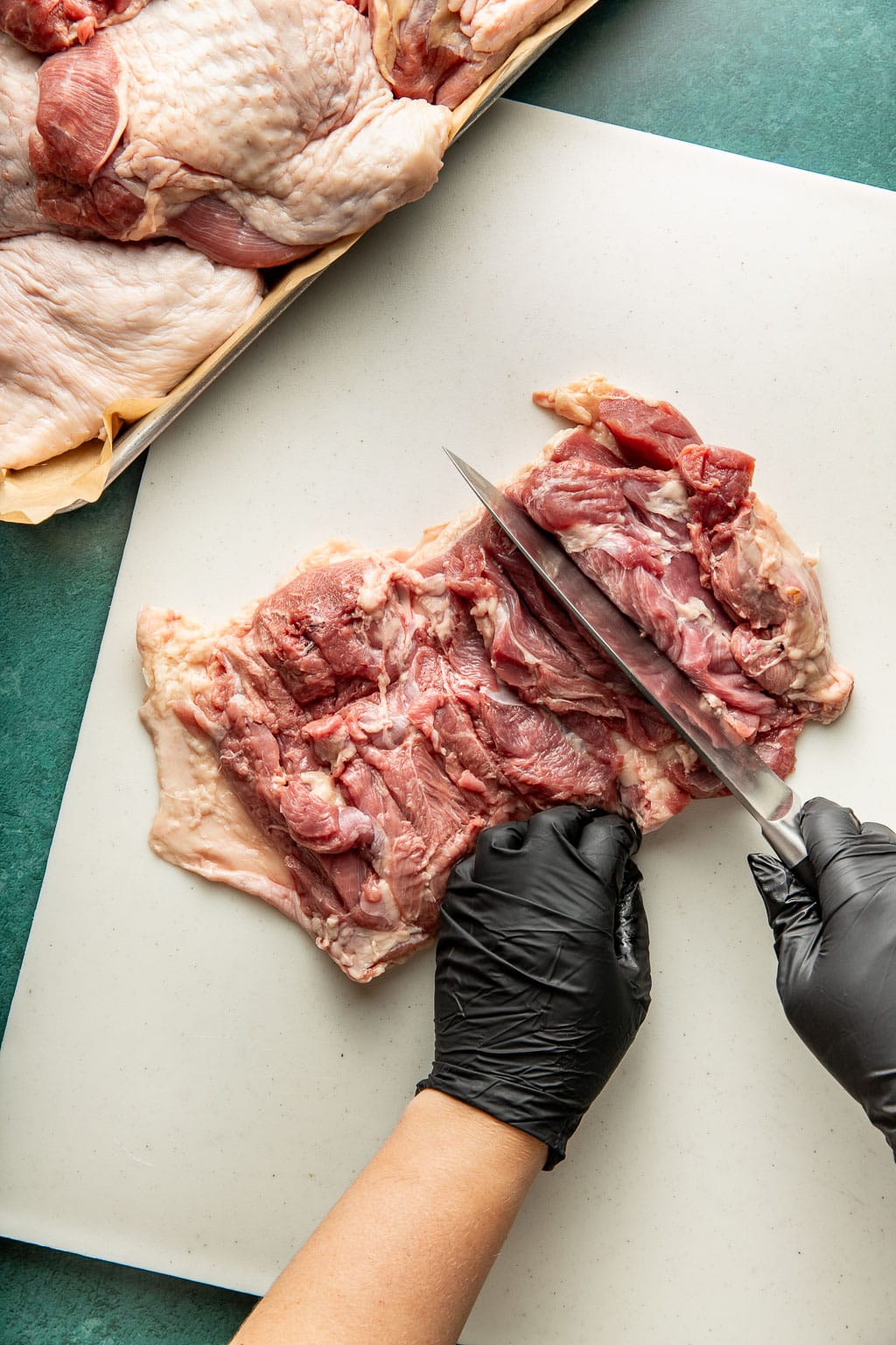 deboning a turkey thigh