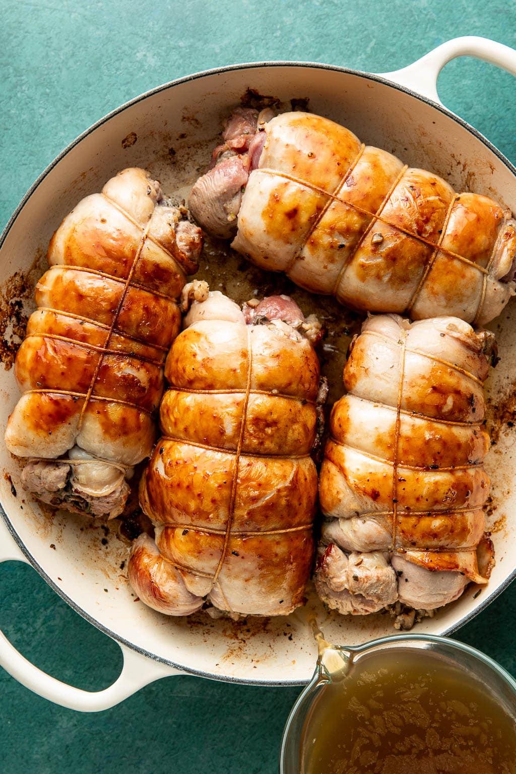 stuffed turkey thighs after searing