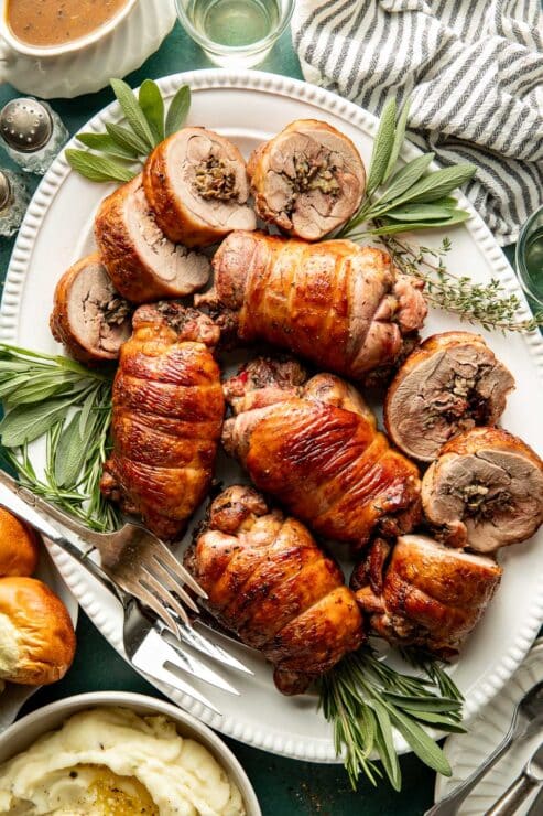 wild mushroom stuffed turkey thighs