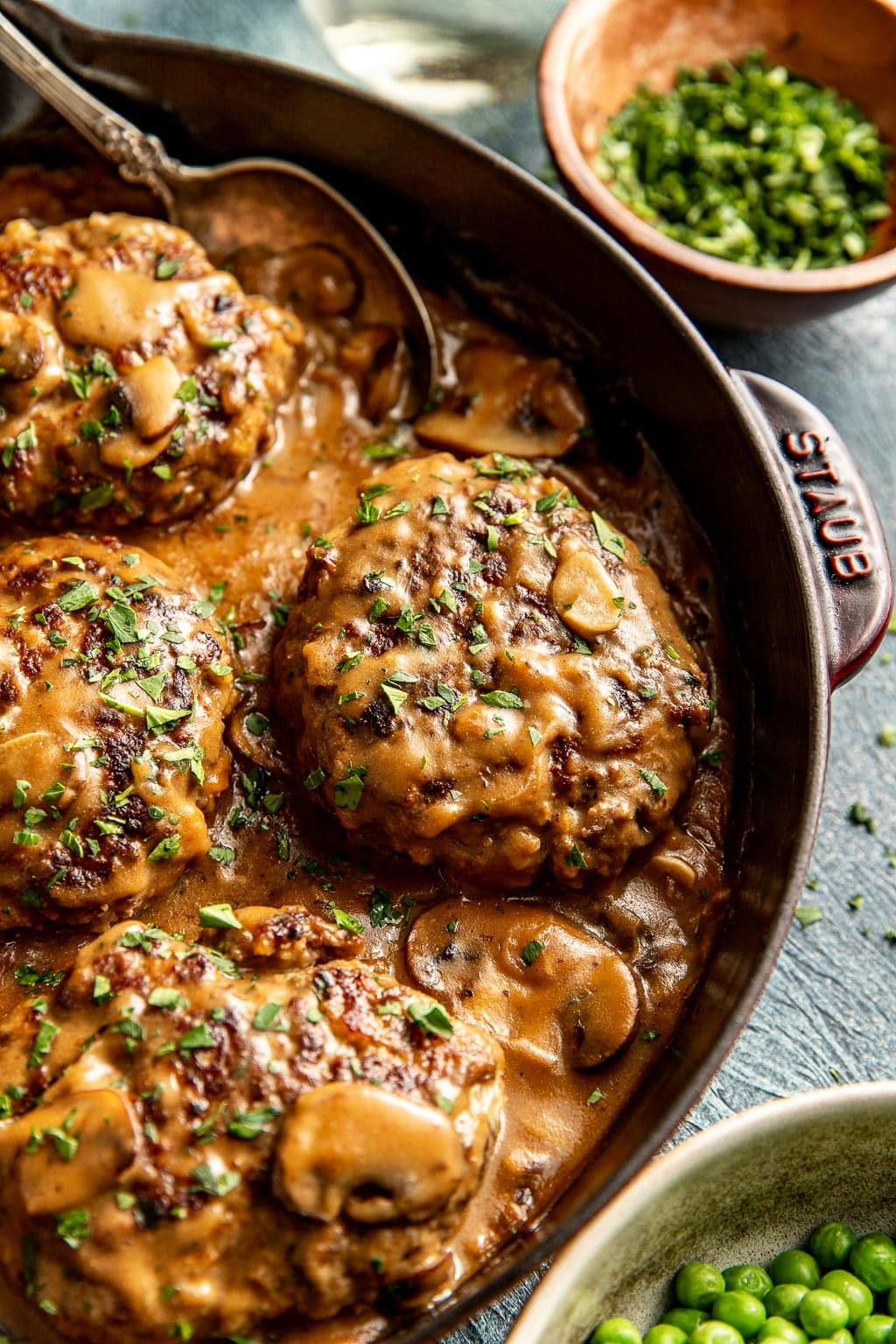homemade salisbury steak with mushroom gravy