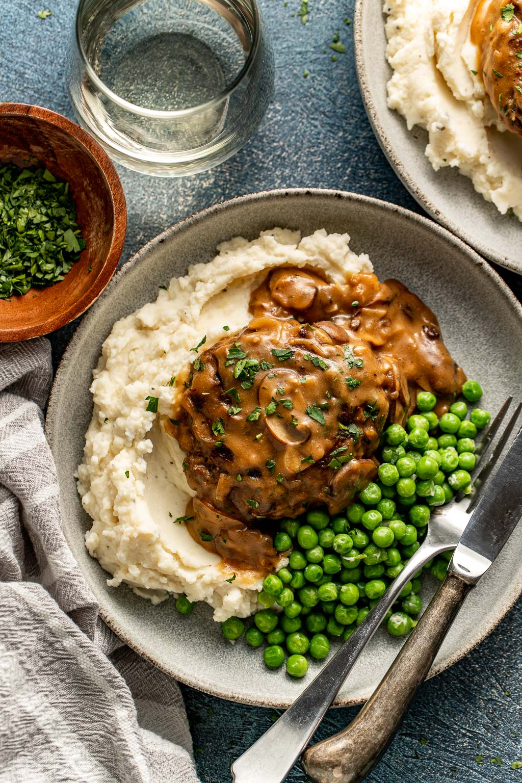 homemade salisbury steak with mushroom gravy