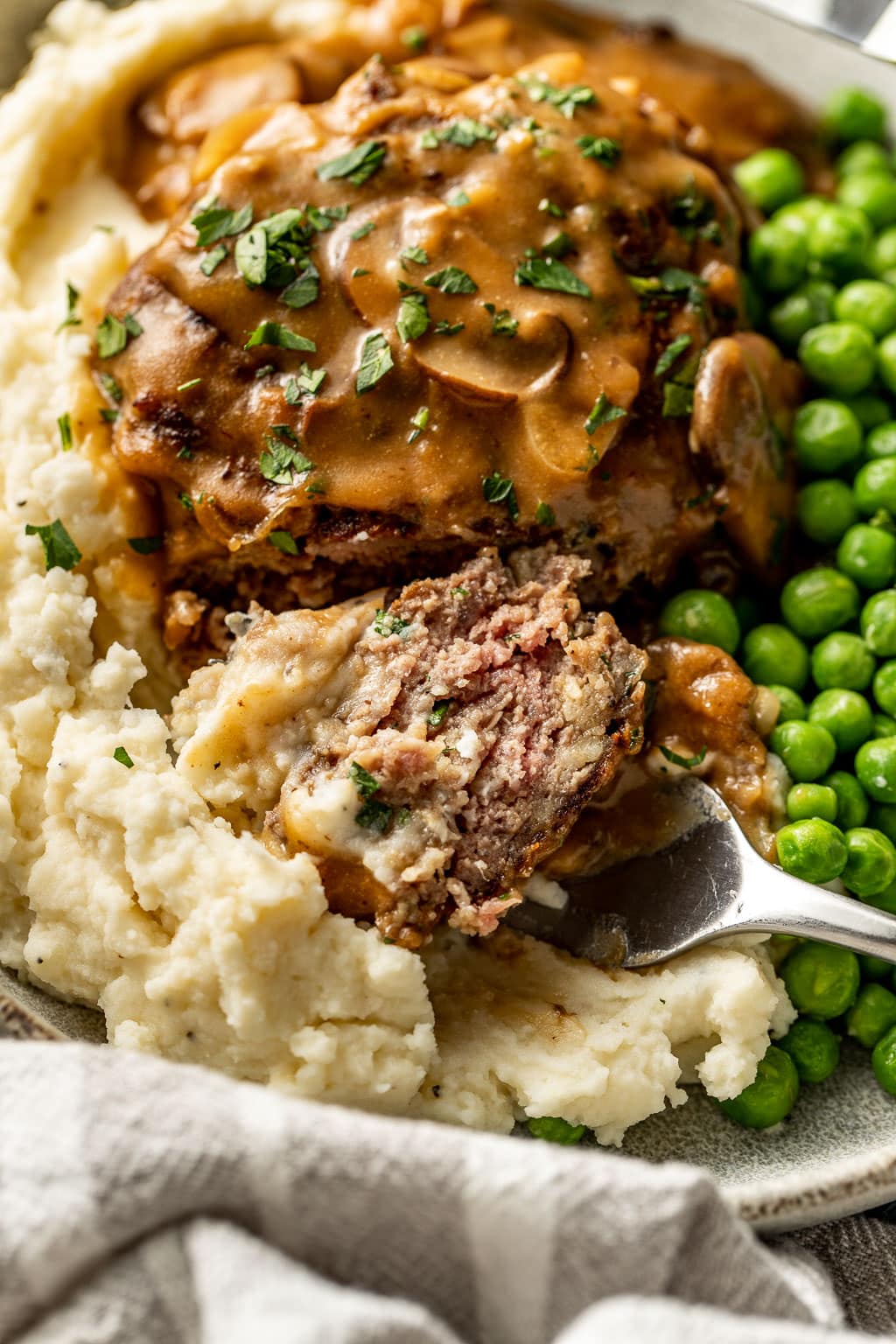 homemade salisbury steak with mushroom gravy
